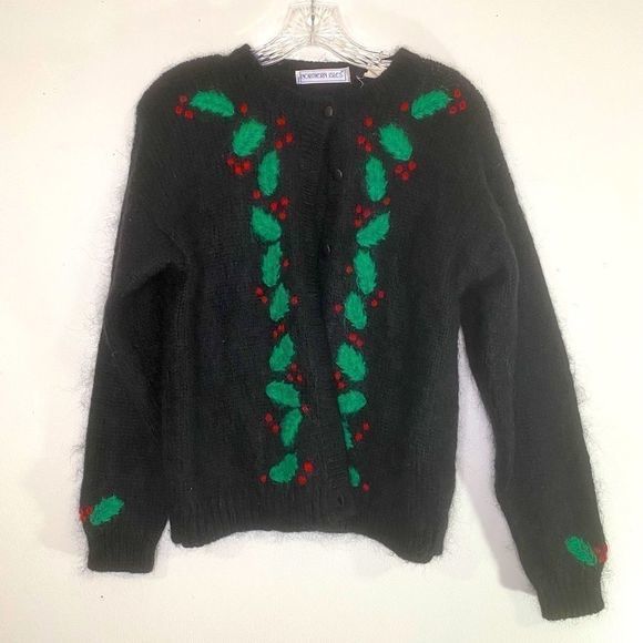 Northern Isles Black Wool Mistletoe Sweater‎ - Picture 1 of 6